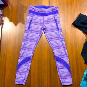 Lululemon purple and pink size 4, length 23” leggings